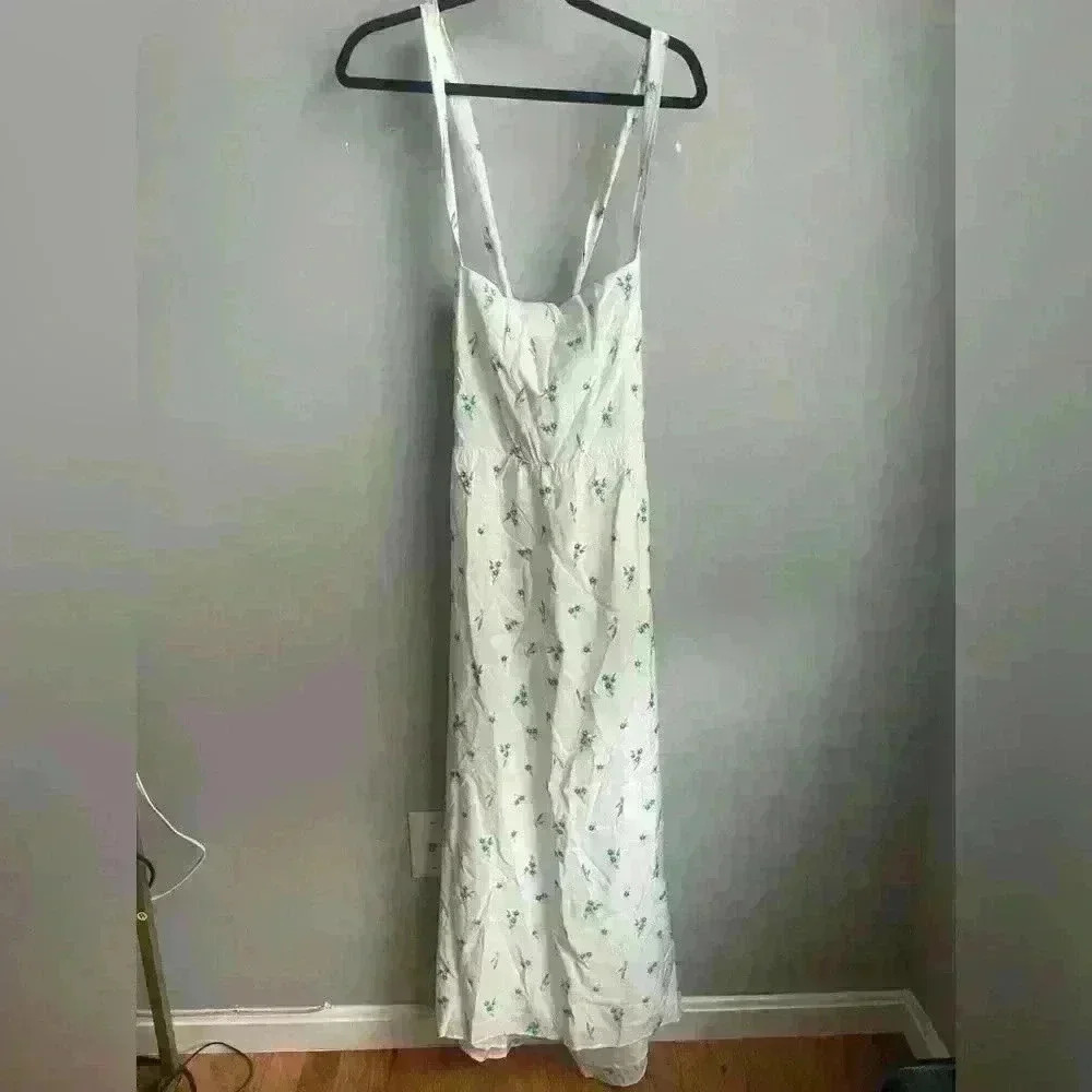 NWT! SHOW ME YOUR MUMU MARMONY MIDI DRESS in BLUE WHITE FLORAL PRINT SIZE XXL - Picture 5 of 6